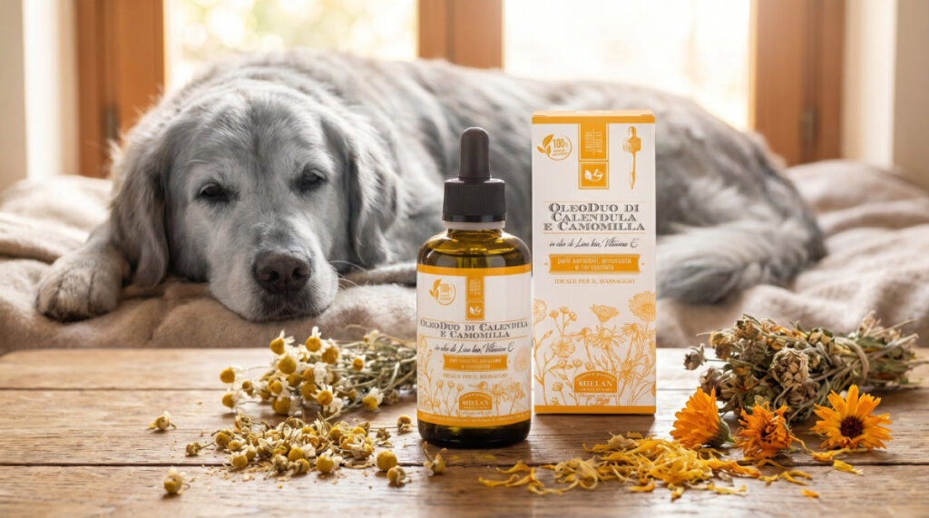 Chamomile and Calendula Oil for Immunie Health in Senior Pets