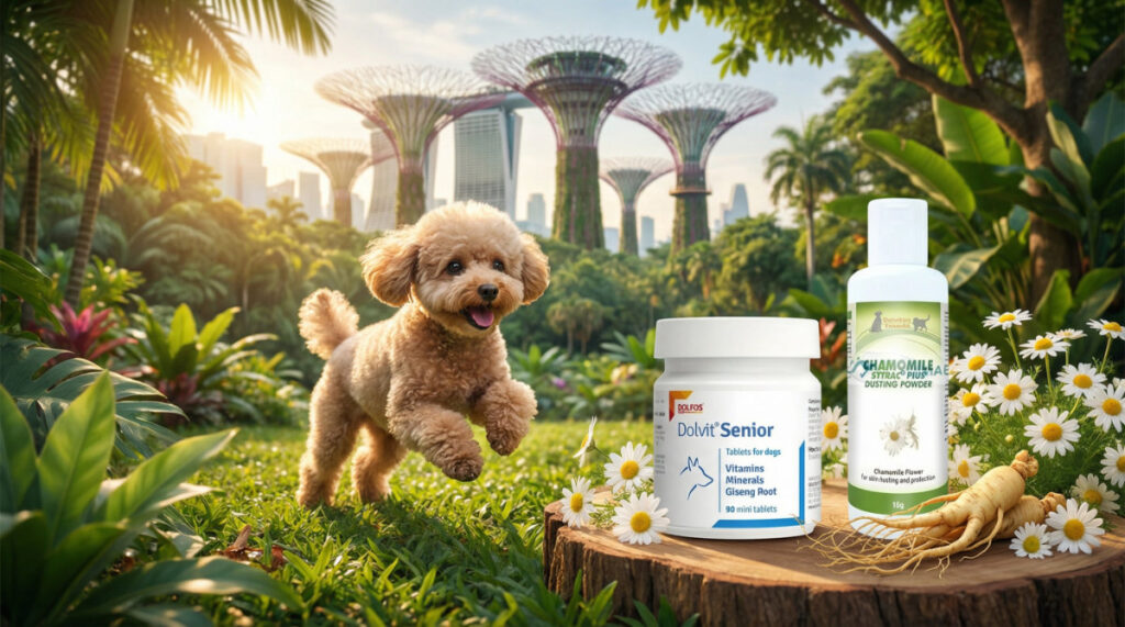 Chamomile and Ginseng Root for Energy and Vitality in Senior Pets